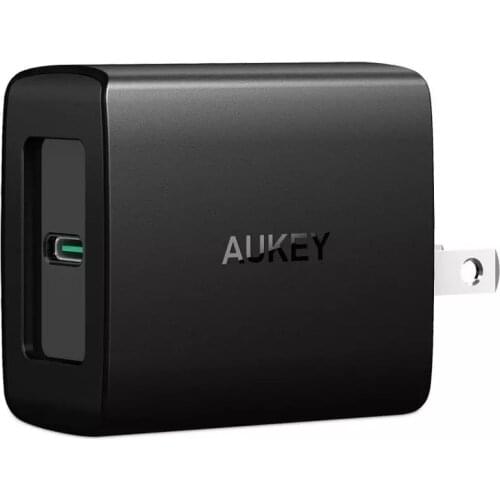 AUKEY PA-Y7 US Plug Original Fast Charger Amp PD 2.0 with 3 Port USB C or A Fast Phone Charger Ultra Compact for NS Switch Phone
