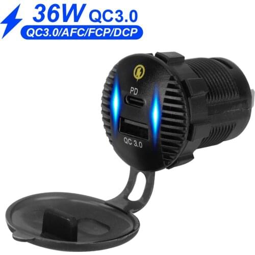 USB Car Charger For Mobile Phone Waterproof Quick Charge 3.0 36W Car Dual USB Charger QC3.0 Universal