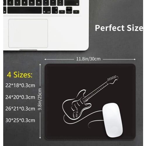 When " No Music No Life " Tee " With A Minimal Illustration Of A Guitar Design White Musician Mouse Pad