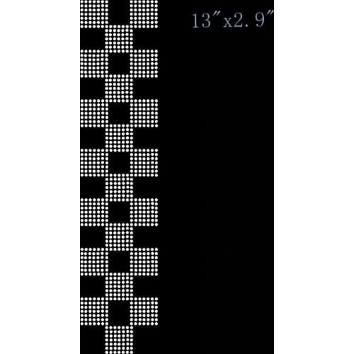 Free Shipping Checkered cheer bow strip rhinestone bling vinyl iron on applique