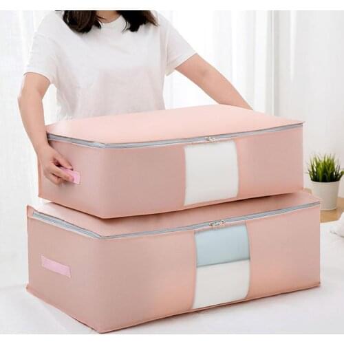 Large Under Bed Quilt Bag Holder Organizer Household Clothes Storage Bag Folding Closet Organizer For Pillow Quilt Blanket