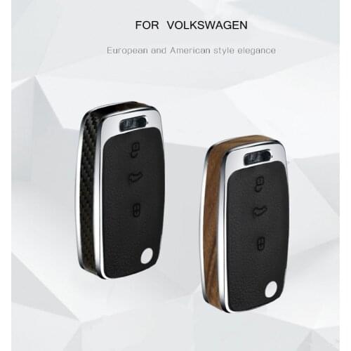Wood /Carbon Fiber Key Shell Holder Remote Car Key Case Cover For Volkswagen VW Polo Passat Tiguan Bora Gift Accessories
