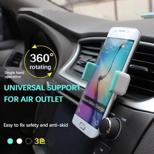Black/Blue/Green Universal Car Mobile Phone Holder 360 Rotate Air Vent Mount Stand Telescopic GPS Stander Phone Accessories