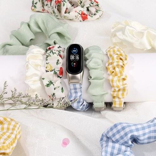 For xiaomi mi band 5 rubber bands elastic hair wristband replacement strap miband5 watch bracelet correa mi band 5 nfc strap