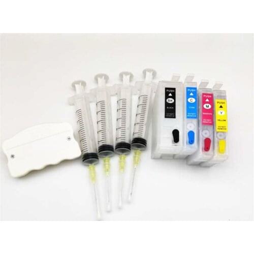 Einkshop WF3720 Refillable Ink Cartridge Without Chip + T34 34 XL Chip Resetter For Epson WF3725 WF-3720DWF WF-3725DWF Printer