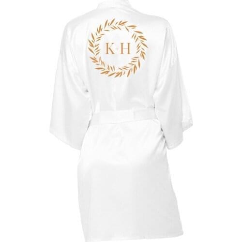 Personalized Custom Name Flower Print Wedding Bride Team Robes Bridal Party Robes Bridesmaid Robes gift