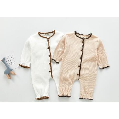 Korean Cute And Delicate Knitted One-Piece Khaki Clothes, Gentle And Comfortable Climbing Clothes For Boys And Girls