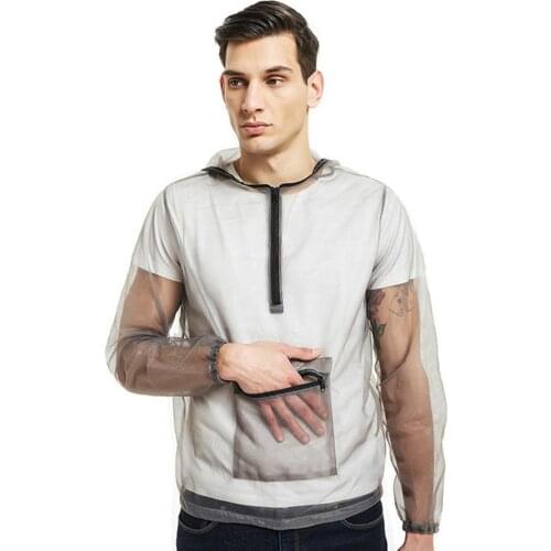 Lightweight Soft Mesh Insect Protective Jacket Mosquito Suit Double Zipper for Gardening Fishing Hunting Outdoor Protector Coat