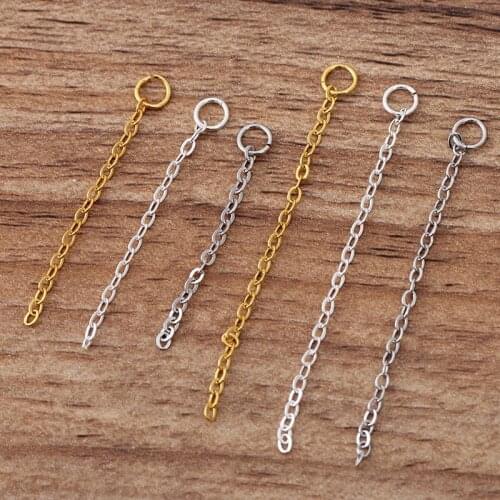 100pcs 35mm 50mm Metal Brass Chain Pendant Tassel Pendant For Earrings Necklace Accessories DIY Jewelry Making