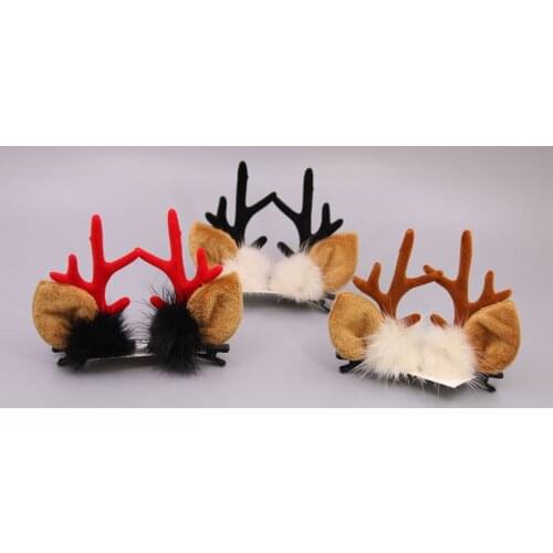 Cute Christmas Headbands Antler Hair Clips Festival Style Red Antler Headband Moose Mushroom Forest Nut Hair Hairpins