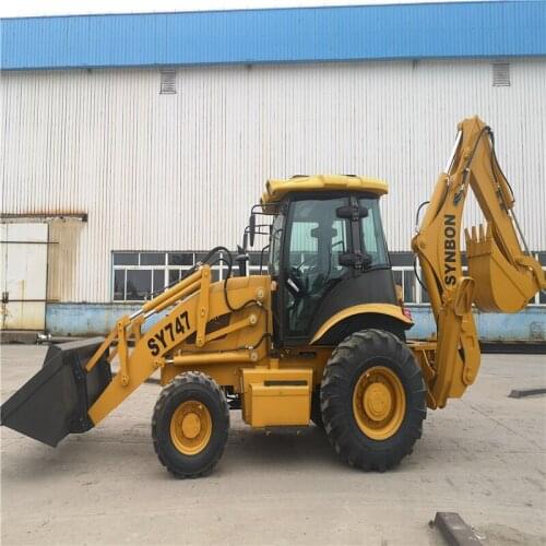 Powerful Excavation Loading Machine Excavator Bucket Backhoe Loader SY747