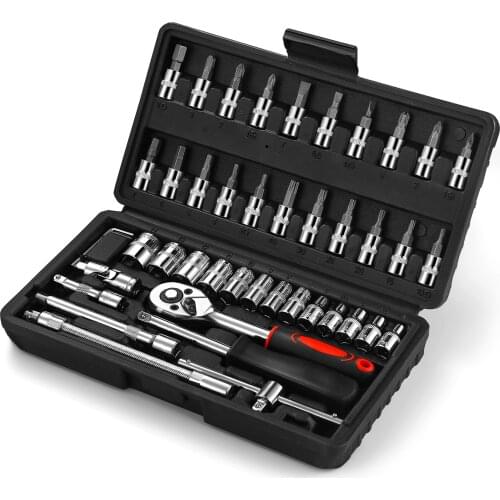 AI-ROAD Wrench Batch Head Hand Tool Set Ratchet Carbon Steel Pawl Socket Spanner Screwdriver Motorcycle Car Repair Tool Set