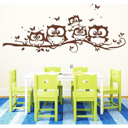OWL branch Wall stickers OWL on branch Eulenwandtattoo branch of OWL OWL marbled wall Decals for Nursery Kids Room Decor C765