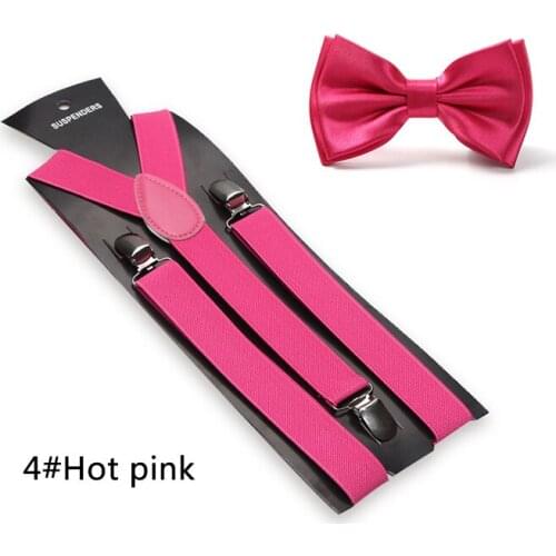 2020 New Women Men Solid Suspender Bowtie Set Y-Shape Braces For Trousers Pants Holder Butterfly Knot Sets Office Casual Gift