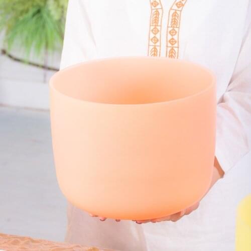 New 10 Inch Light orange Color D Frosted Quartz Crystal Singing Bowl