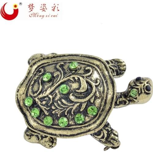 New Crystal Rhinestone Turtle Brooch Vintage Animal Brooch Cute Enamel Broshes For Kids Jewelry Accessories Gifts