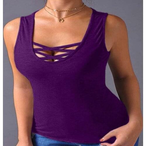 New Summer Sexy Tshirts Women Cross Bare Chest And Sleeveless T-shirt Tops Tee Shirts For Women Night Club Wear Female T Shirt