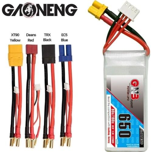 Rechargeable Battery GAONENG GNB 11.1V 650mAh 80C/160C XT30 Plug for FPV Racing Drone RC Quadcopter Helicopter Parts