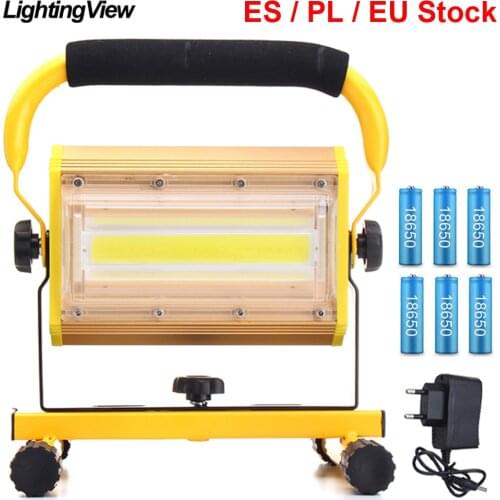 Rechargeable 100W LED Floodlight Spotlight LED Reflector Exterieur Portable Flood Light Solar Reflector for Camping Outdoor