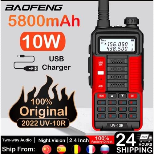 Baofeng New Professional Walkie Talkie UV 10R 30km Long Range 128 Channels VHF UHF Dual Band Two Way CB Ham Radio Baofeng UV-10R