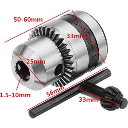 Chuck Convertor Angle 1.5-10mm Metal Stable Keyed Drill Chuck Convertor M12 Thread Chuck Adapter
