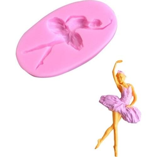 Ballet Girl Shape Fondant Cake Silicone Mold Pastry Chocolate Mould Candy Biscuits Ice Cube Molds Baking Cake Decoration Tools