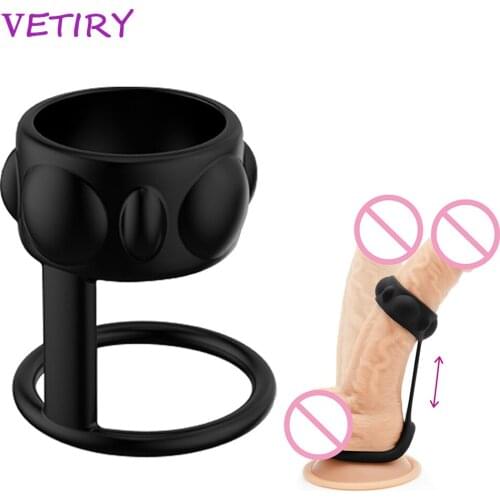 Silicone Penis Ring Cock Ring Dual Ring Delay Ejaculation Sex Toys for Men Erection Beads Vagina Massage Penis Enlargement