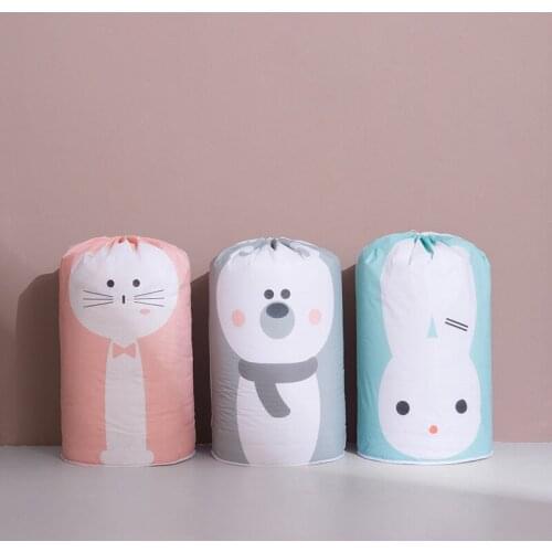 Cat Bear Rabbit Pattern Quilt Storage Bag Cartoon Style Clothes Washable Family Cabinet Bedroom Balcony Storage Basket