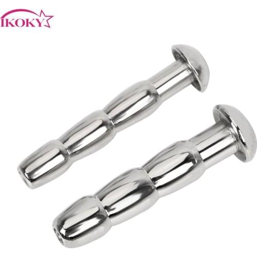 IKOKY 8mm 10mm Horse Eye Stimulation Sex Toys for Men Urethral Sound Stainless Steel Penis Plug Masturbator
