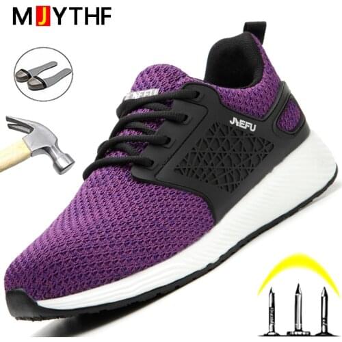 High Quality Work Safety Shoes Women Men Work Sneakers Lightweight Protective Shoes Anti-smash Steel Toe Shoes Security Footwear