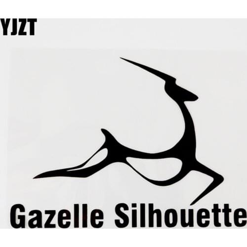 YJZT 15.3CMX11CM Creative Animal Gazelle Silhouette Vinyl Car Sticker Black/Silver Decal 8C-0171