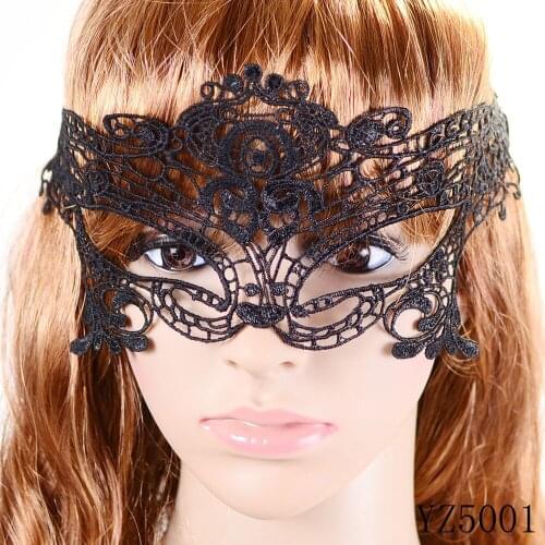 Women Sexy Lace Eye Mask Gothic Masquerade Dance Party Cat Bat Face Jewelry Mask Halloween Carnival Headband Fancy Costume