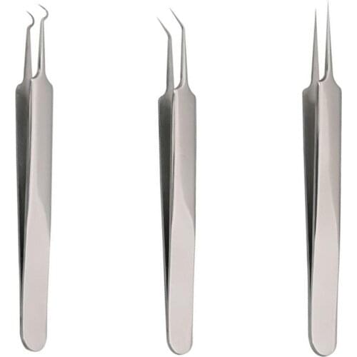 1PC New Useful Straight Bend Curved Blackhead Acne Clip Tweezer Pimple Comedone Remover Kit Face Cleaner Tools FFJ01