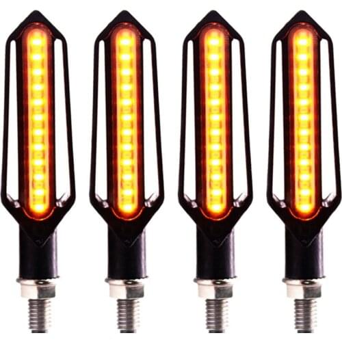 4Pcs 24LED Motorcycle DRL Light Brake Strobe Light Flowing Turn Signal Lights