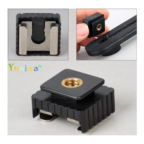 50pcs/lot SC-6 SC6 Cold Hot Shoe Adapter Standard Mount Hotshoe to1/4 Thread For Flash Speedlite Tripod Photo Studio Accessories