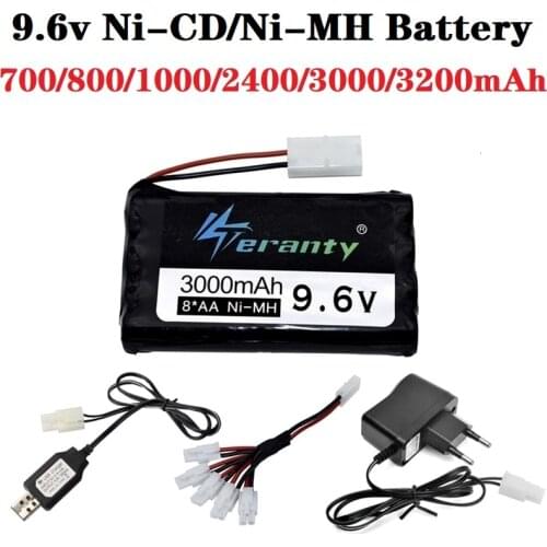 9.6V 700/1000/1400/1800/2400mAh 2800mah 3000mah 3200mAh Rc toy Cars eletric lighting securty faclities AA Ni-Cd / Ni-MH Battery