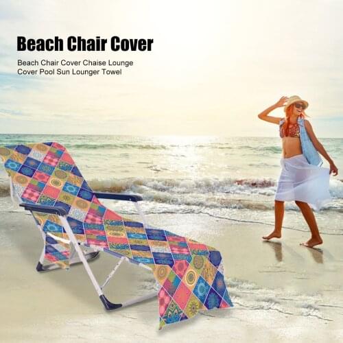 Beach Chair Cover With Storage Pockets Outdoor Sun Lounger Covers Pool Loungers Covers