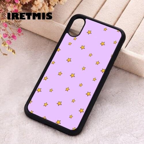 Iretmis 5 5S SE 2020 Phone Cover Case for iPhone 6 6S 7 8 Plus X Xs XR 11 12 Mini Pro Max Rubber Silicone Purple Stars