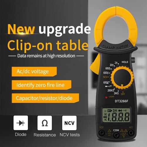 Digital Clamp Meter Multimeter Handheld AC DC Voltage Current Voltmeter Diode Resistance Non-contact Fire Wire Identification