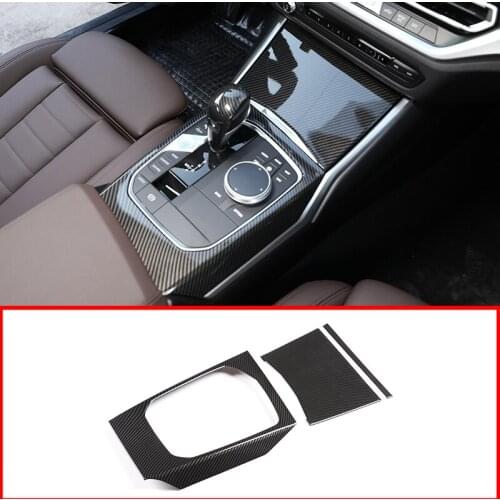 For BMW G20 G28 325 3 Series 2019 2020 ABS Carbon Fiber Chrome Car Center Console Gear Shift Decoration Panel Cover Trim