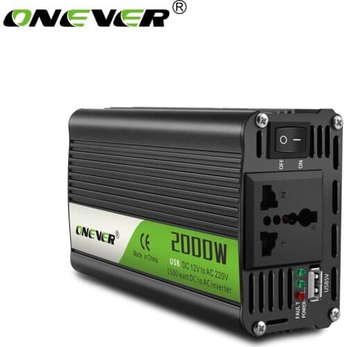 Durable Inverter 12v 220v 2000W Power Inverter DC To AC 12V To 220V Car Voltage Converter With USB Car Charger For IPhone 6 7 8