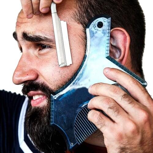1Pc Beard Styling Tool Beard Shaping Trimming Stencil Shaper Template Guide for Shaving Stencil with Full-Size Comb