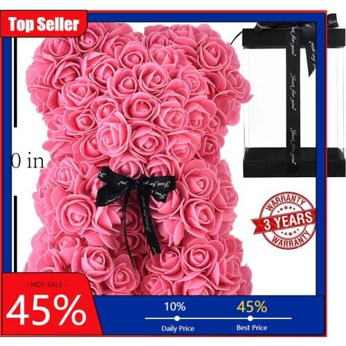 Artificial flower Teddy bear of rose Valentine girlfriend gift boyfriend wedding decorative flowers bridal accessories