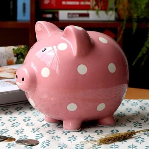 Ceramic Cute Piggy Bank Creative Cartoon Pig Ornaments Safe Money Boxes Happy Birthday Gift Caja Dinero Home Decor DI50CXG