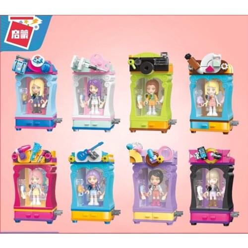 Enlightenment Building Blocks Dream Career Assembling Youna Variety Wardrobe Small Particle Minifigure Girl Puzzle 3-6Years Old