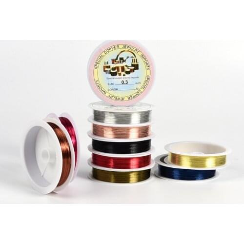 0.3/0.4mm Copper Wire Colorfast Wire For Bracelet Necklace Jewelry Making DIY Accessories Craft Beading Handmaking