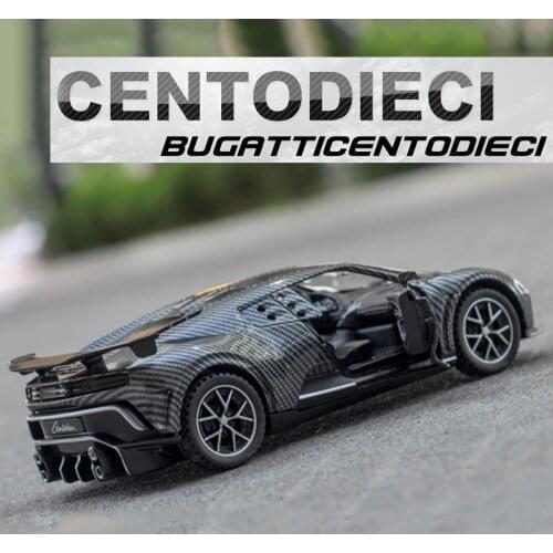1:32 Alloy Model Car Bugatti Supercar Carbon Fiber Texture Diecast Metal Vehicle Pull Back for Children Gifts Boy Toy Collection