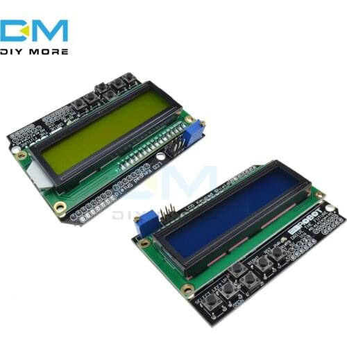 1602 LCD Keypad Shield Blue Yellow Backlight Module For Arduino Robot Board 16 Character by 2 Line HD44780 Interface