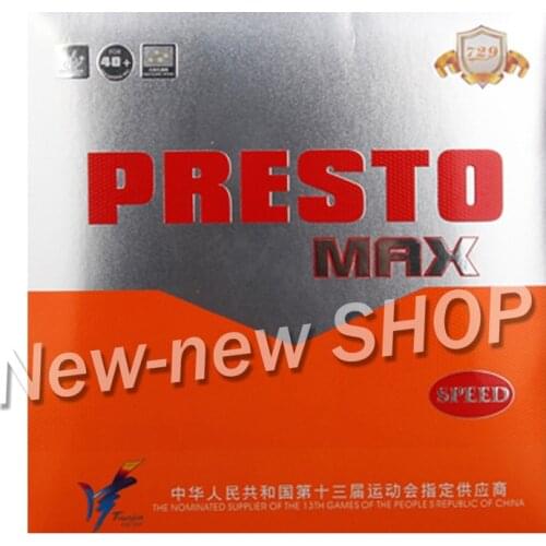 Friendship 729 PRESTO MAX (2019 New) Spin / Speed (Non-tacky Rubber + Macroporous Sponge) Table Tennis Rubber Ping Pong Sponge