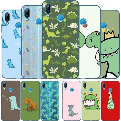 Cartoon dinosaur Soft Silicone Phone Case For Huawei P9 P10 P20 P30 P40 LITE P20 P30 P40 PRO P smart Y6 Y7 Y9 Prime nova 3i